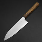 Santoku Blue Steel #2 Polished Olive Handle 170mm-[Musashi]-[Japanese-Kitchen-Knives]