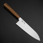 Santoku Blue Steel #2 Polished Olive Handle 170mm-[Musashi]-[Japanese-Kitchen-Knives]
