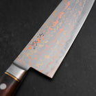 Santoku Blue Steel #2 Stainless Clad Colored Damascus Western Ironwood Handle 180mm-[Musashi]-[Japanese-Kitchen-Knives]