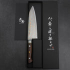 Santoku Blue Steel #2 Stainless Clad Colored Damascus Western Ironwood Handle 180mm-[Musashi]-[Japanese-Kitchen-Knives]
