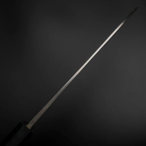 Santoku Blue Steel #2 Stainless Clad Nashiji Dark Blue Urushi Handle 165mm-[Musashi]-[Japanese-Kitchen-Knives]
