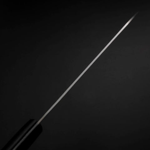 Santoku Blue Steel #2 Stainless Clad Tsuchime Western Handle Black 165mm (6.5”)-[Musashi]-[Japanese-Kitchen-Knives]