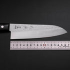 Santoku Blue Steel #2 Stainless Clad Tsuchime Western Handle Black 165mm (6.5”)-[Musashi]-[Japanese-Kitchen-Knives]