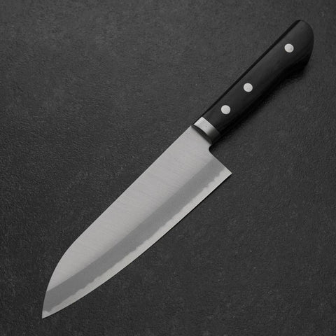 Santoku Blue Steel #2 Stainless Clad Western Handle 165mm-[Musashi]-[Japanese-Kitchen-Knives]