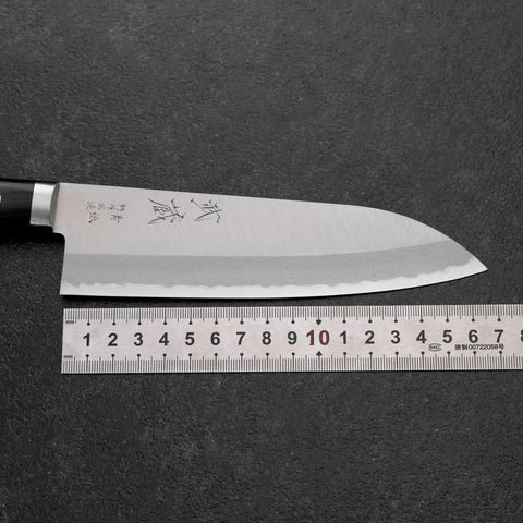 Santoku Blue Steel #2 Stainless Clad Western Handle 165mm-[Musashi]-[Japanese-Kitchen-Knives]