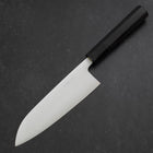 Santoku Blue Super Polished Buffalo Ebony Handle 165mm-[Musashi]-[Japanese-Kitchen-Knives]