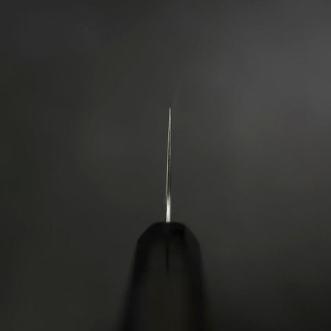 Santoku Blue Super Polished Buffalo Ebony Handle 165mm-[Musashi]-[Japanese-Kitchen-Knives]