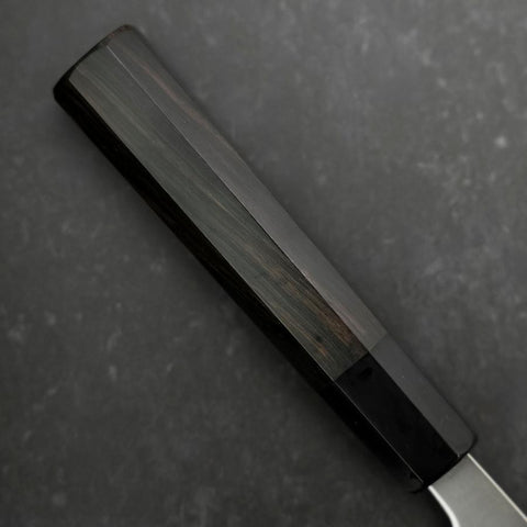 Santoku Blue Super Polished Buffalo Ebony Handle 165mm-[Musashi]-[Japanese-Kitchen-Knives]