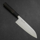 Santoku Blue Super Polished Buffalo Ebony Handle 165mm-[Musashi]-[Japanese-Kitchen-Knives]
