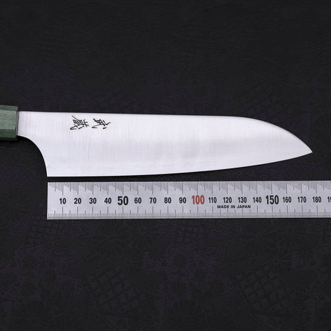 Santoku Blue Super Pulido Mango de Arce Verde 180mm