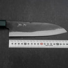 Santoku Blue Steel #1 Kurouchi Dark Blue Urushi Handle 180mm-[Musashi]-[Japanese-Kitchen-Knives]