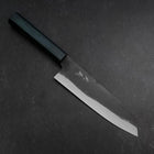 Santoku Blue Steel #1 Kurouchi Dark Blue Urushi Handle 180mm-[Musashi]-[Japanese-Kitchen-Knives]
