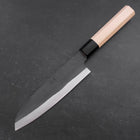 Santoku Blue Steel #1 Stainless Clad Kurouchi Buffalo Magnolia Handle 165mm-[Musashi]-[Japanese-Kitchen-Knives]