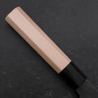 Santoku Blue Steel #1 Stainless Clad Kurouchi Buffalo Magnolia Handle 165mm-[Musashi]-[Japanese-Kitchen-Knives]