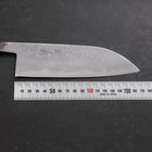 Santoku Blue Steel #2 Damascus Buffalo Ebony Handle 165mm-[Musashi]-[Japanese-Kitchen-Knives]