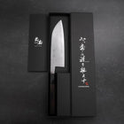 Santoku Blue Steel #2 Damascus Buffalo Ebony Handle 165mm-[Musashi]-[Japanese-Kitchen-Knives]
