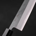 Santoku Blue Steel #2 Kurouchi Buffalo Teak Handle 165mm-[Musashi]-[Japanese-Kitchen-Knives]