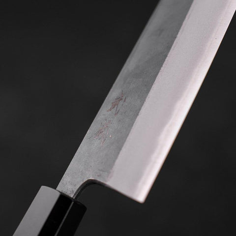 Santoku Blue Steel #2 Kurouchi Buffalo Teak Handle 165mm-[Musashi]-[Japanese-Kitchen-Knives]