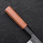 Santoku Blue Steel #2 Kurouchi Buffalo Teak Handle 165mm-[Musashi]-[Japanese-Kitchen-Knives]