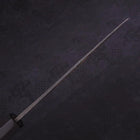 Santoku Blue Steel #2 Kurouchi Chokin Nami-Fuji Buffalo Ebony Handle 170mm-[Musashi]-[Japanese-Kitchen-Knives]