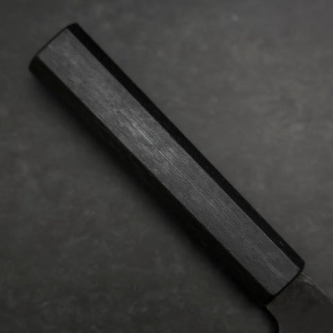 Santoku Blue Steel #2 Kurouchi Dark Blue Urushi Handle 165mm (6.5”)