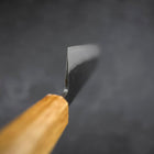 Santoku Blue Steel #2 Kurouchi Oak Handle 165mm-[Musashi]-[Japanese-Kitchen-Knives]
