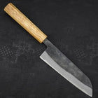 Santoku Blue Steel #2 Kurouchi Oak Handle 165mm-[Musashi]-[Japanese-Kitchen-Knives]