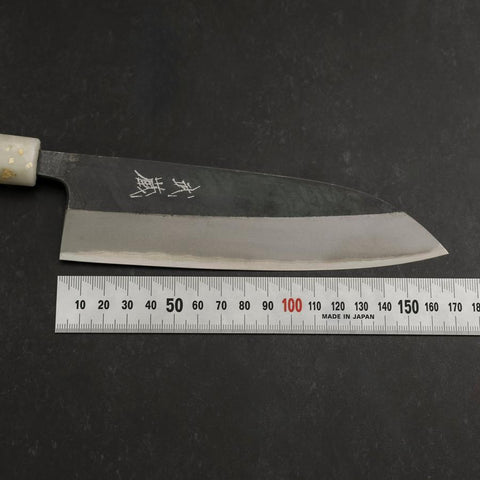 Santoku Blue Steel #2 Kurouchi Mango Blanco Negro Dorado Plástico del Océano 165mm