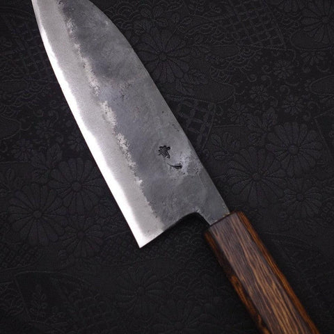 Santoku Blue Steel #2 Kurouchi Sumi Urushi Handle 135mm-[Musashi]-[Japanese-Kitchen-Knives]