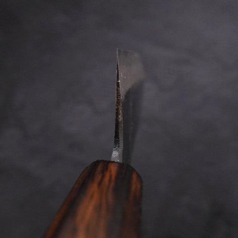 Santoku Blue Steel #2 Kurouchi Sumi Urushi Handle 135mm-[Musashi]-[Japanese-Kitchen-Knives]