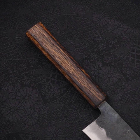 Santoku Blue Steel #2 Kurouchi Sumi Urushi Handle 135mm-[Musashi]-[Japanese-Kitchen-Knives]