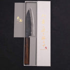 Santoku Blue Steel #2 Kurouchi Sumi Urushi Handle 135mm-[Musashi]-[Japanese-Kitchen-Knives]