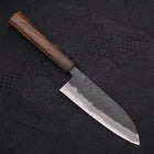 Santoku Blue Steel #2 Kurouchi Sumi Urushi Handle 135mm-[Musashi]-[Japanese-Kitchen-Knives]