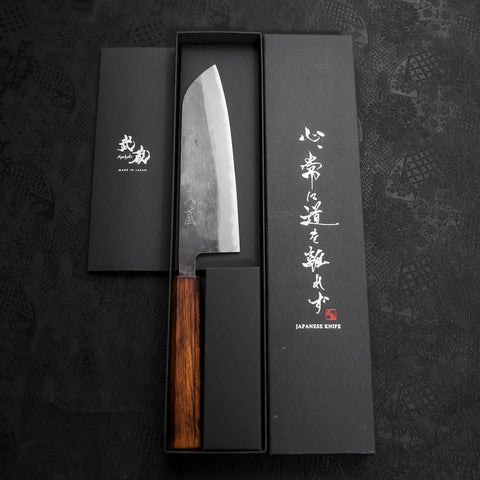 Santoku Blue Steel #2 Kurouchi Mango Sumi Urushi 165 mm