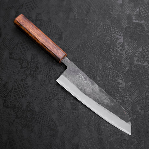 Santoku Blue Steel #2 Kurouchi Mango Sumi Urushi 165 mm
