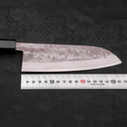 Santoku Blue Steel #2 Nashiji Stainless Clad Buffalo Teak Handle 165mm-[Musashi]-[Japanese-Kitchen-Knives]
