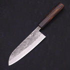 Santoku Blue Steel #2 Nashiji Stainless Clad Sumi Urushi Handle 165mm-[Musashi]-[Japanese-Kitchen-Knives]