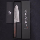 Santoku Blue Steel #2 Nashiji Stainless Clad Sumi Urushi Handle 165mm-[Musashi]-[Japanese-Kitchen-Knives]