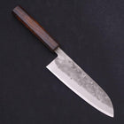 Santoku Blue Steel #2 Nashiji Stainless Clad Sumi Urushi Handle 165mm-[Musashi]-[Japanese-Kitchen-Knives]
