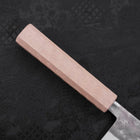 Santoku Blue Steel #2 Nashiji Stainless Clad White Urushi Handle 165mm-[Musashi]-[Japanese-Kitchen-Knives]