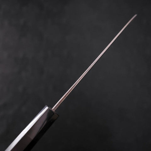 Santoku Blue Steel #2 Stainless Clad Kurouchi Buffalo Ebony Handle 165mm-[Musashi]-[Japanese-Kitchen-Knives]