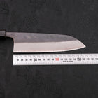 Santoku Blue Steel #2 Stainless Clad Kurouchi Buffalo Ebony Handle 165mm-[Musashi]-[Japanese-Kitchen-Knives]