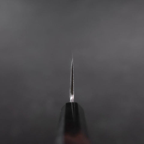 Santoku Blue Steel #2 Suminagashi Buffalo Ebony Handle 170mm-[Musashi]-[Japanese-Kitchen-Knives]