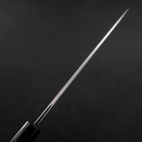 Santoku Blue Steel #2 Suminagashi Buffalo Ebony Handle 170mm-[Musashi]-[Japanese-Kitchen-Knives]