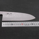 Santoku Blue Steel #2 Suminagashi Buffalo Ebony Handle 170mm-[Musashi]-[Japanese-Kitchen-Knives]