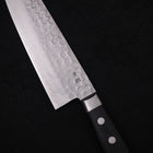 Santoku Blue Steel #2 Tsuchime Stainless Clad Western Handle 175mm-[Musashi]-[Japanese-Kitchen-Knives]
