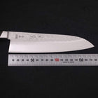 Santoku Blue Steel #2 Tsuchime Stainless Clad Western Handle 180mm-[Musashi]-[Japanese-Kitchen-Knives]