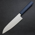 Santoku Chromax Polished Blue Urushi Handle 170mm-[Musashi]-[Japanese-Kitchen-Knives]