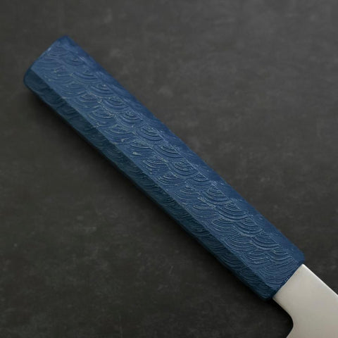 Santoku Chromax Polished Blue Urushi Handle 170mm-[Musashi]-[Japanese-Kitchen-Knives]