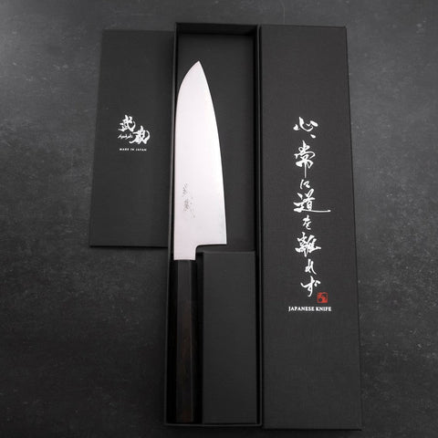 Santoku Chromax Polished Buffalo Ebony Handle 170mm-[Musashi]-[Japanese-Kitchen-Knives]
